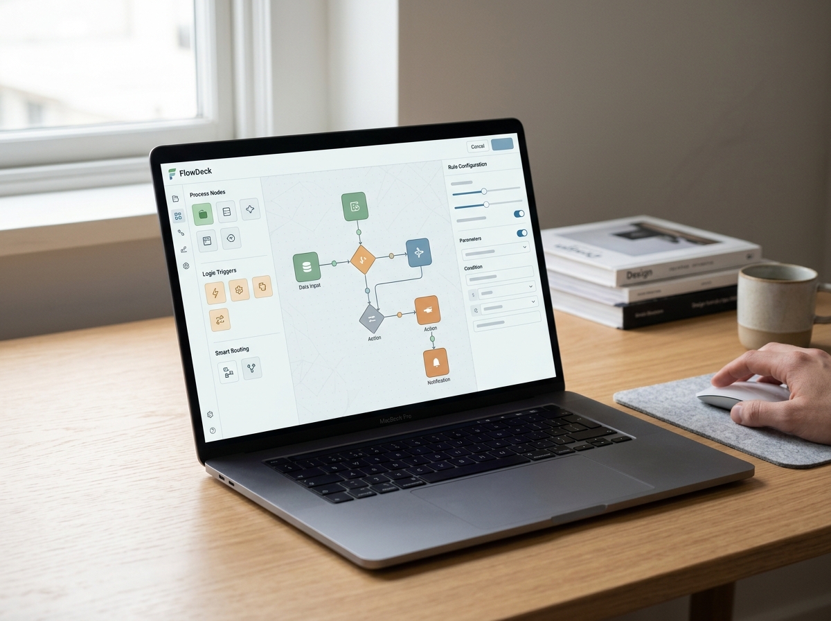 FlowDeck automation rule builder interface